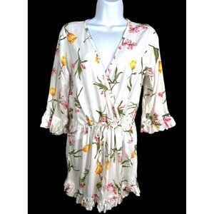 Piyama floral boho ruffle sleeve flowy‎ Romper sz XS